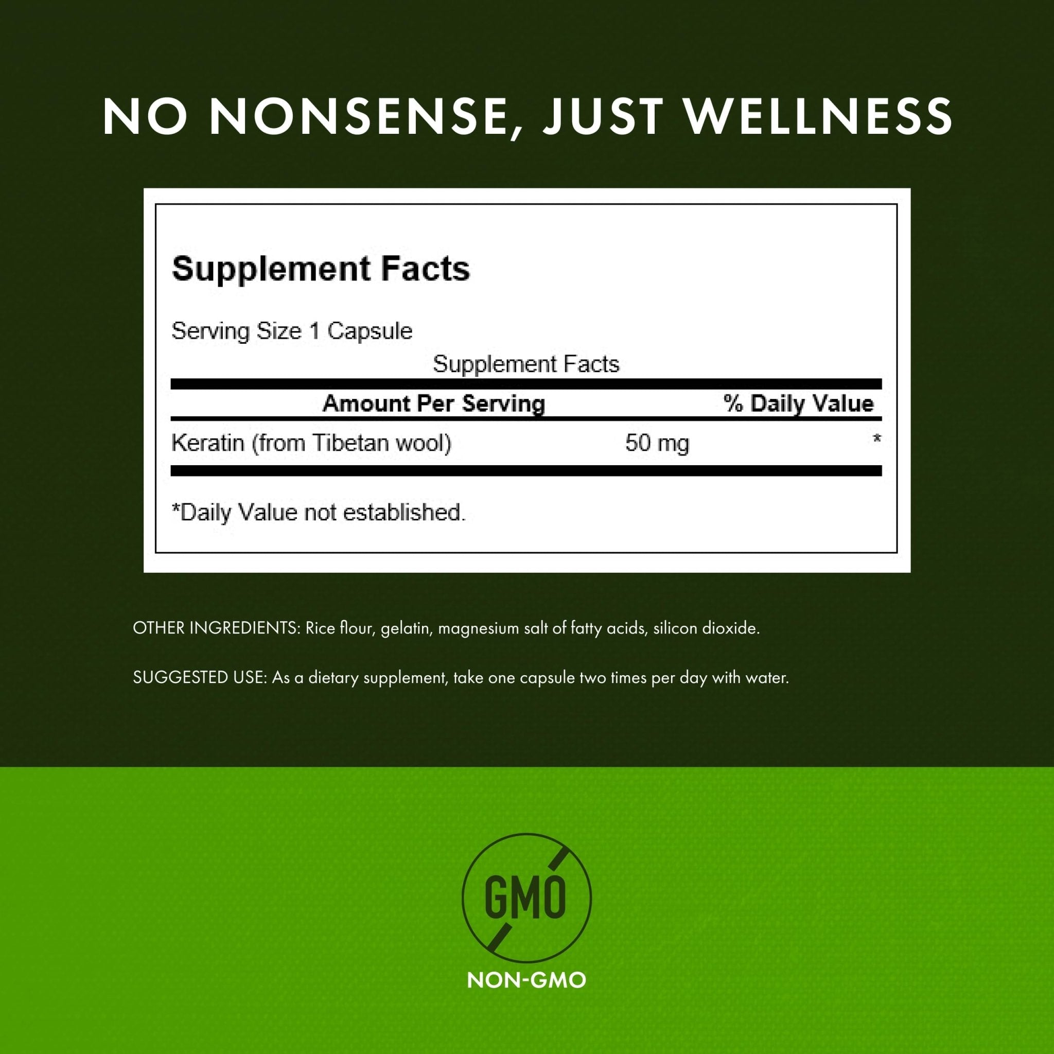 Swanson Keratin (from Tibetan Wool) - Natural Supplement Promoting Healthy Joints, Hair, Skin & Nails - Helps Nourish Healthy Connective Tissues - (60 Capsules, 50mg Each) - TrustMedUSA