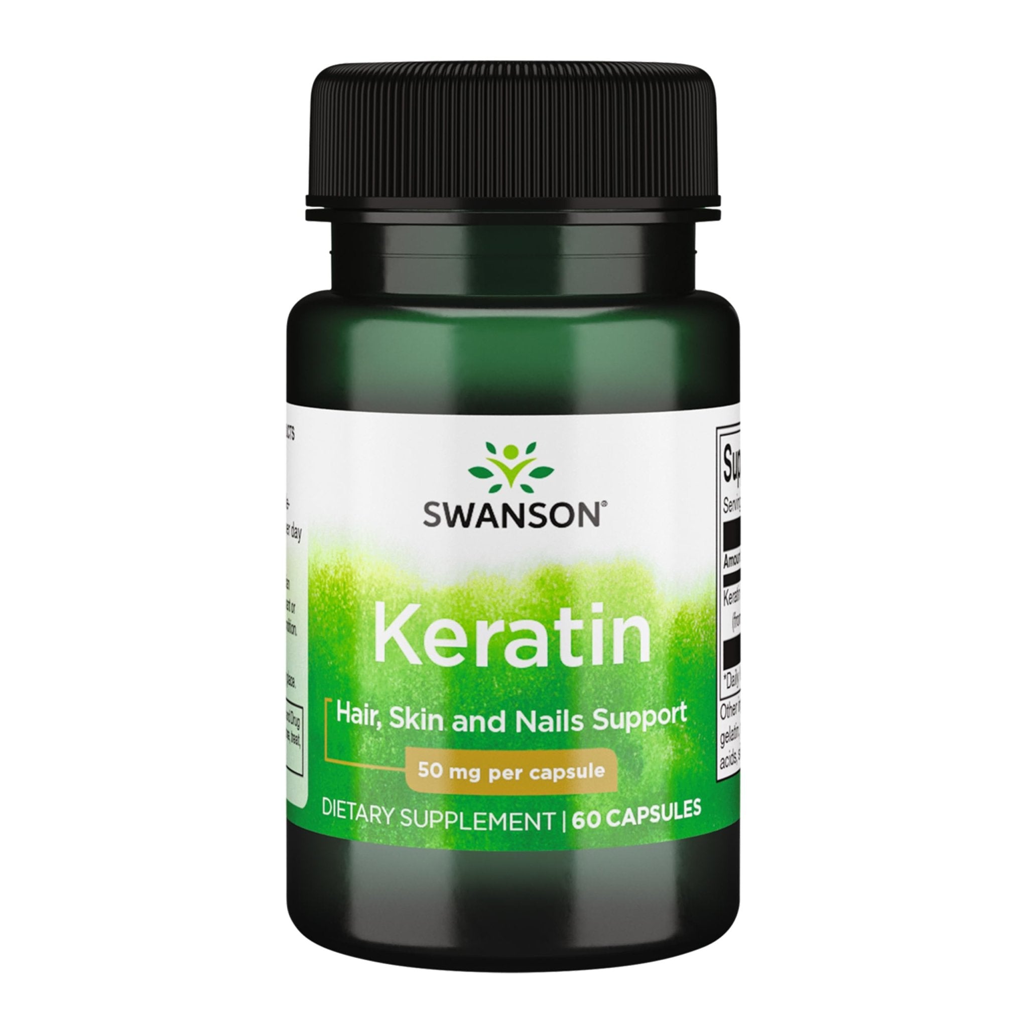 Swanson Keratin (from Tibetan Wool) - Natural Supplement Promoting Healthy Joints, Hair, Skin & Nails - Helps Nourish Healthy Connective Tissues - (60 Capsules, 50mg Each) - TrustMedUSA