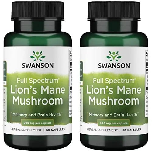 Swanson Lion's Mane Mushroom Capsules - 500 mg Each, 60 Capsules - TrustMedUSA