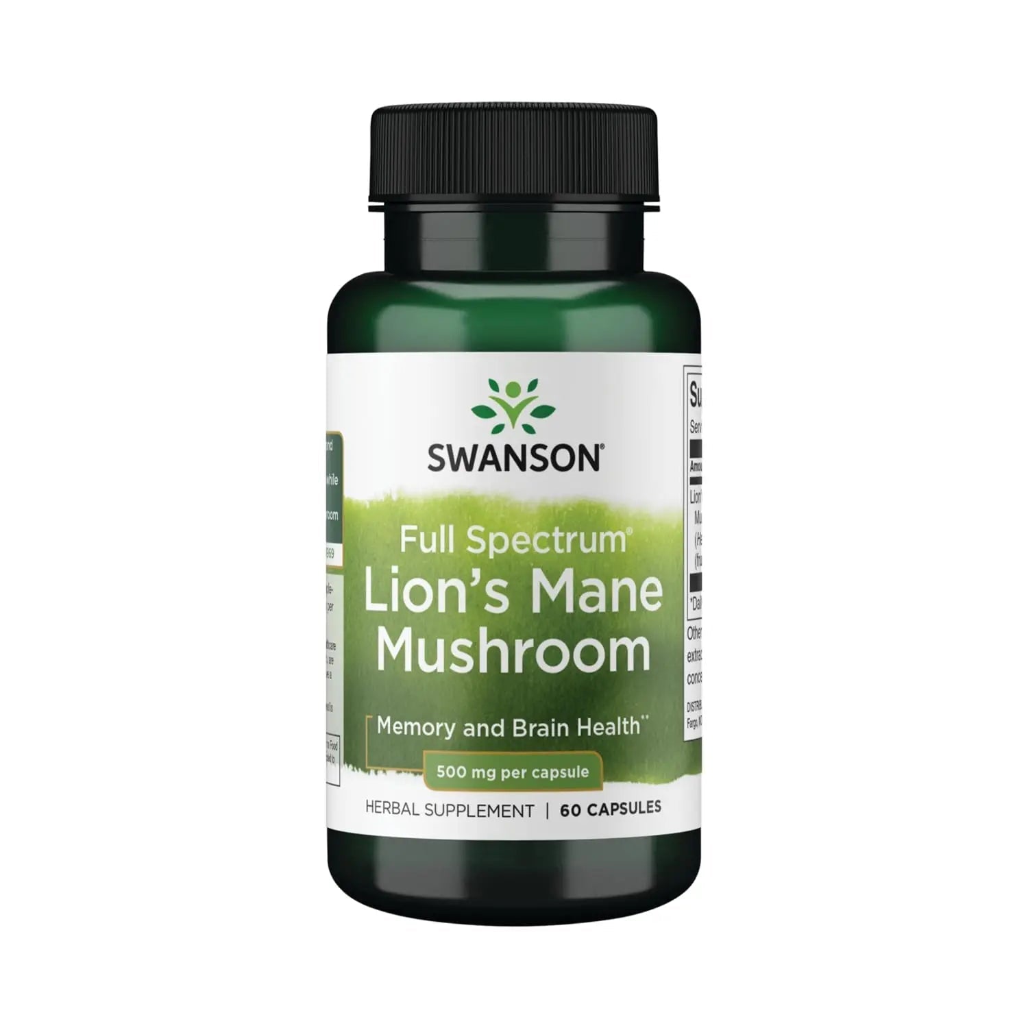 Swanson Lion's Mane Mushroom Capsules - 500 mg Each, 60 Capsules - TrustMedUSA