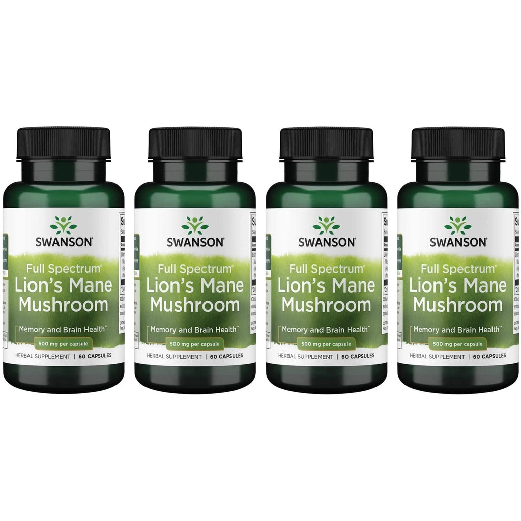 Swanson Lion's Mane Mushroom Capsules - 500 mg Each, 60 Capsules - TrustMedUSA