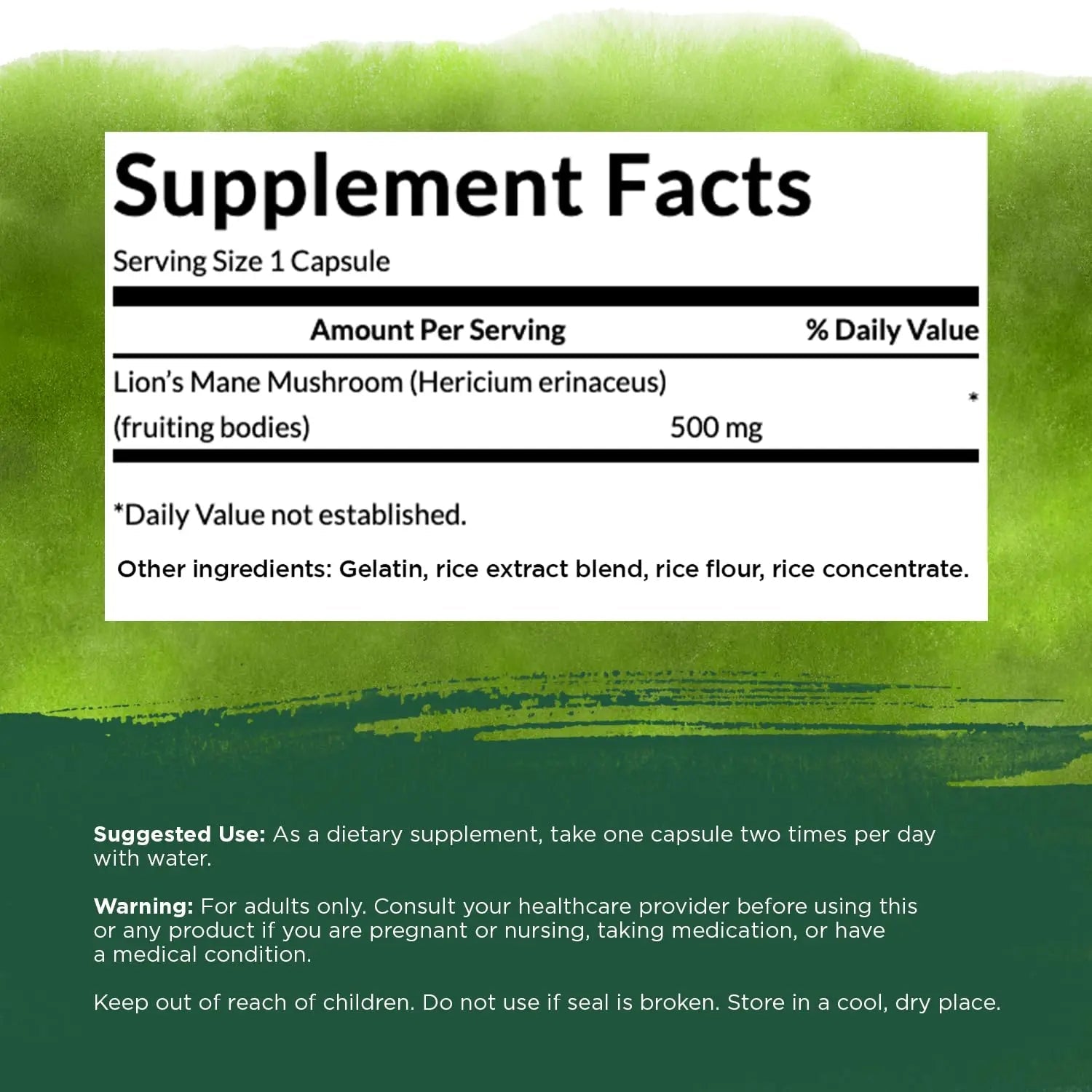 Swanson Lion's Mane Mushroom Capsules - 500 mg Each, 60 Capsules - TrustMedUSA