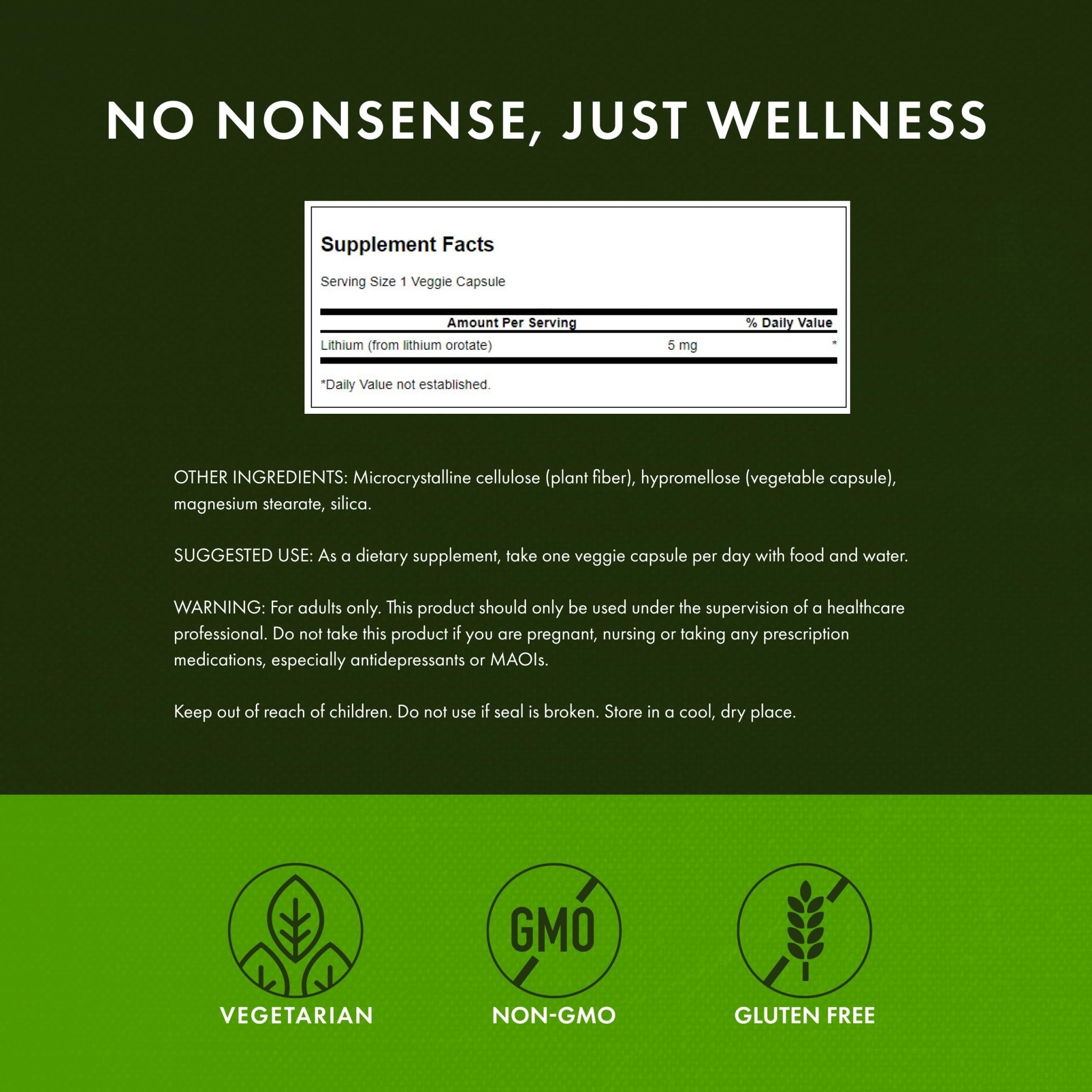 Swanson Lithium Orotate Mood and Memory Support Supplement for Stress-Prone Adults Seeking Emotional Wellness - TrustMedUSA