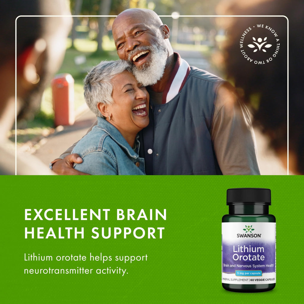 Swanson Lithium Orotate Mood and Memory Support Supplement for Stress-Prone Adults Seeking Emotional Wellness - TrustMedUSA