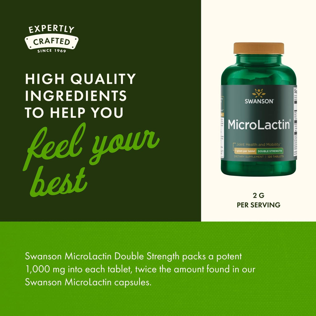 Swanson Microlactin Double Strength 1000 Milligrams 120 Tabs (3 Pack) - TrustMedUSA