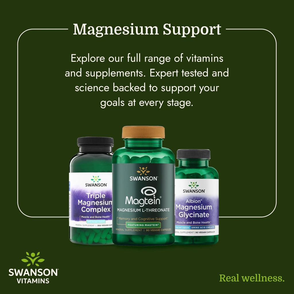Swanson Triple Magnesium Complex - 100 Capsules, 400mg Each - TrustMedUSA