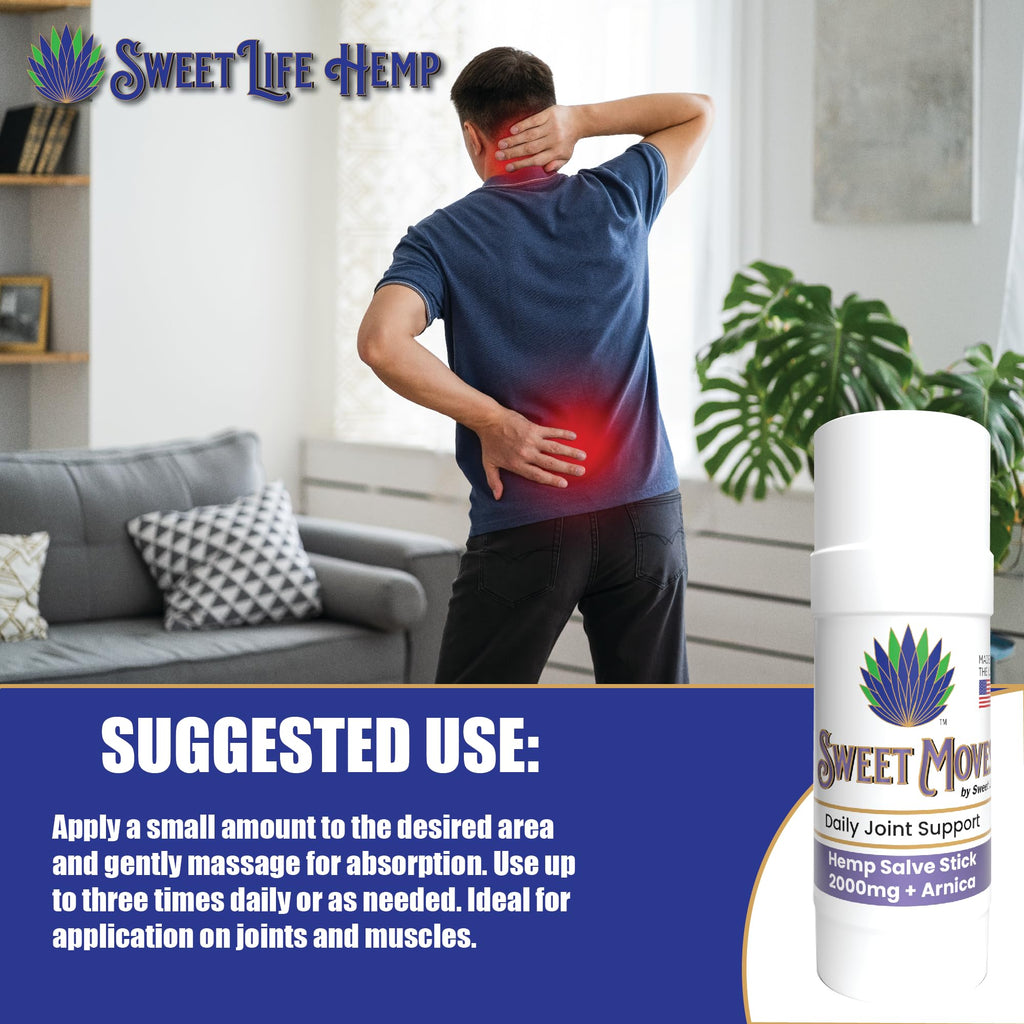 Sweet Life | Hemp Salve Stick | 2000mg | Small Business | Organic | Body Balm | Muscle Comfort - TrustMedUSA