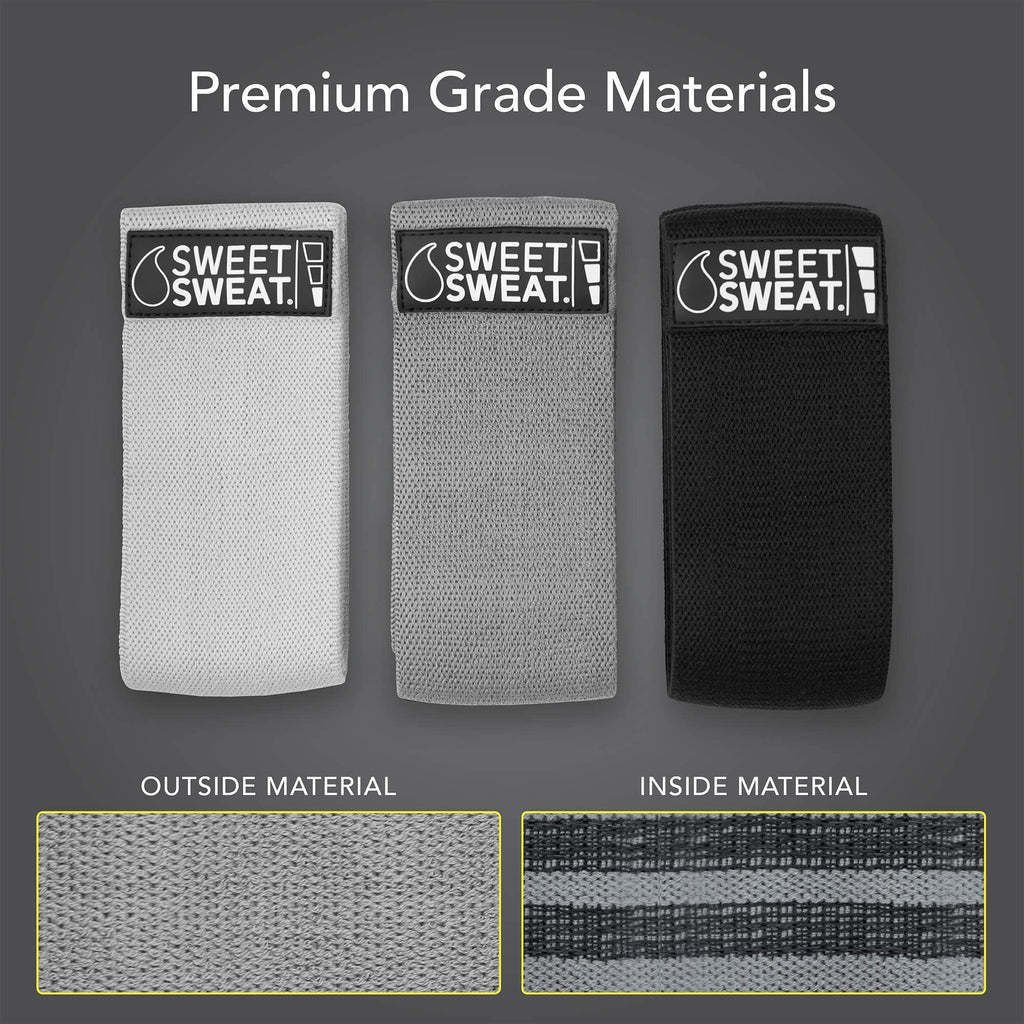 Sweet Sweat Hip Bands with 3 Levels of Resistance | Non-Slip Fabric Booty Bands for Squats & Lunges | Includes Free Mesh Carrying Bag - Maple Wellness Supplements