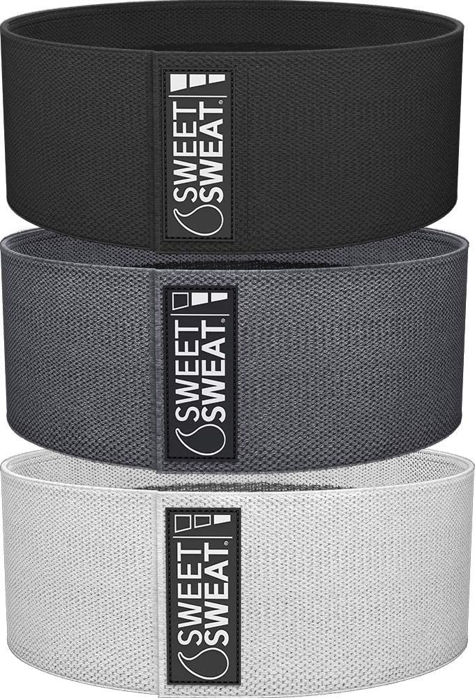 Sweet Sweat Hip Bands with 3 Levels of Resistance | Non-Slip Fabric Booty Bands for Squats & Lunges | Includes Free Mesh Carrying Bag - Maple Wellness Supplements