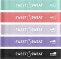Sweet Sweat Mini Loop Resistance Bands - Set of 5 | Exercise Hip Booty Bands for Squats, Lunges, Physical Therapy, Yoga, Pilates, Rehab & Home or Gym Workouts - Maple Wellness Supplements
