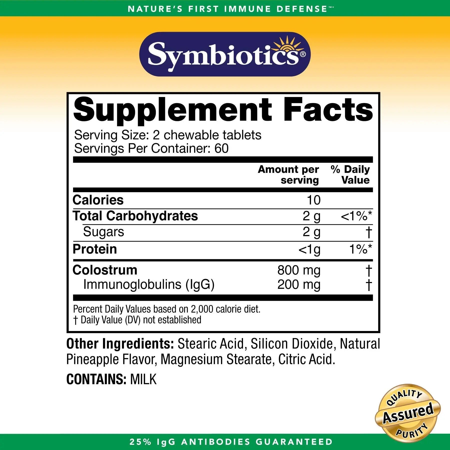 Symbiotics Immunity Support Colostrum Plus Chewables (Pineapple) - TrustMedUSA
