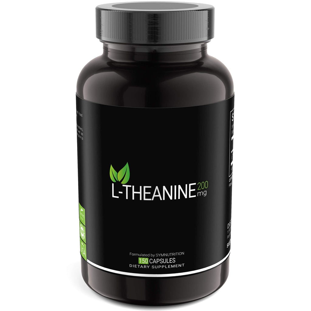 SYMNUTRITION L-Theanine 200mg — 150 Count (V-Capsules) / 150 Servings Manufactured in a cGMP-Registered Facility in USA; Non-GMO, Vegan & Gluten Free - TrustMedUSA
