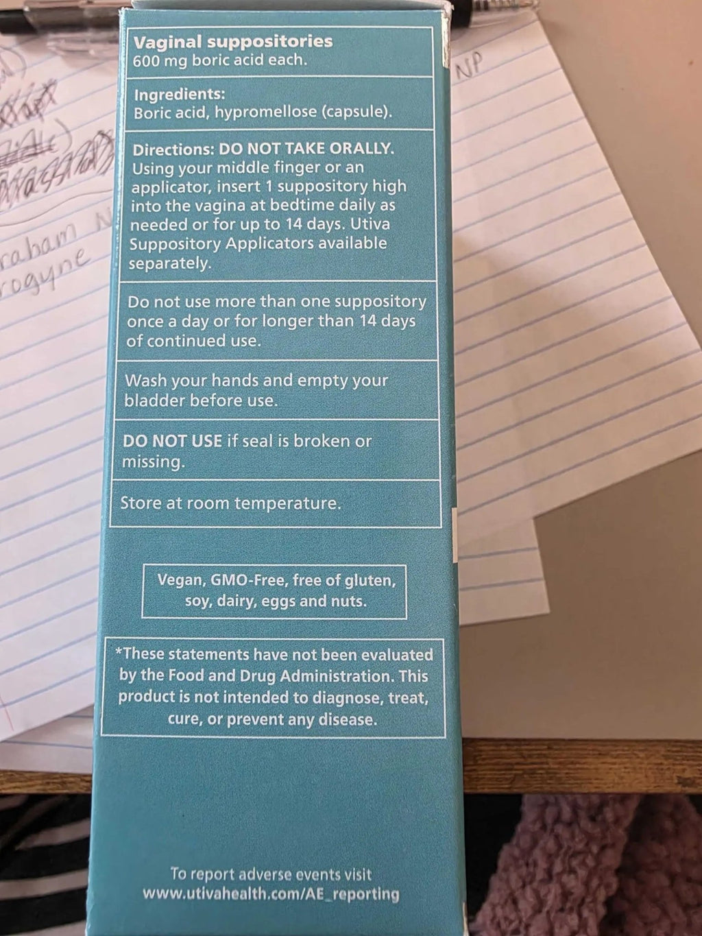 Szio+ Utiva Boric Acid Suppositories for Women - pH Balance - Feminine Care - 600mg Boric Acid to Lower pH and Support Vaginal Health, BV Treatment for Women, 30 Vaginal Suppositories - TrustMedUSA