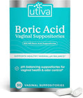 Szio+ Utiva Boric Acid Suppositories for Women - pH Balance - Feminine Care - 600mg Boric Acid to Lower pH and Support Vaginal Health, BV Treatment for Women, 30 Vaginal Suppositories - TrustMedUSA