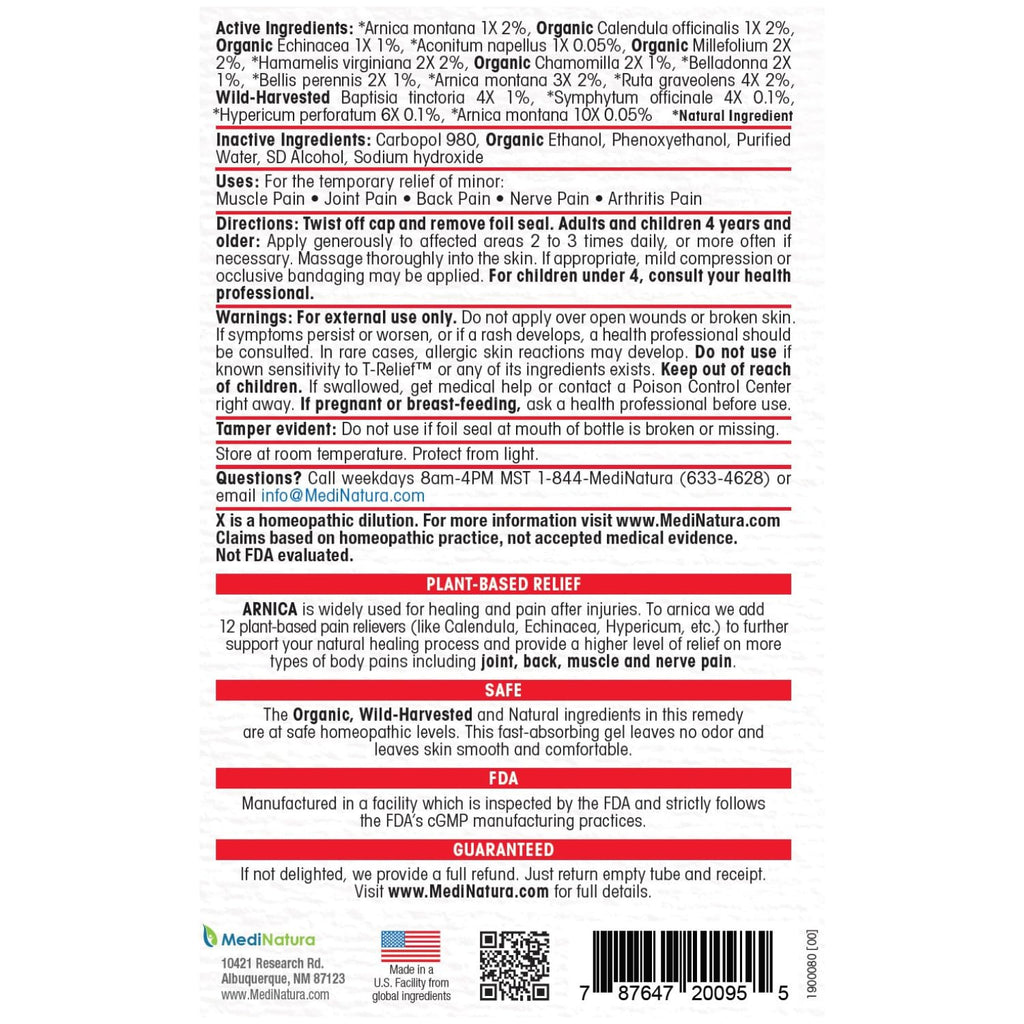 T-Relief Arnica +12 Gel - 8.75 oz. - TrustMedUSA
