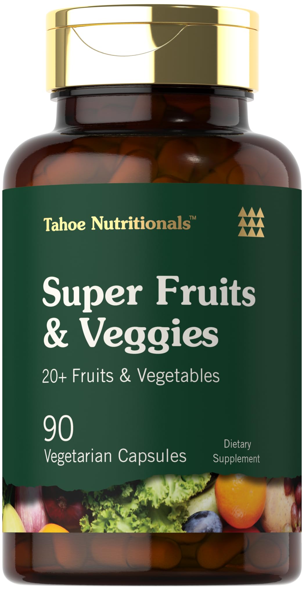 Tahoe Nutritionals Super Fruits and Veggies Capsules | 90 Count | Vegetarian, Non-GMO and Gluten Free Supplement - TrustMedUSA
