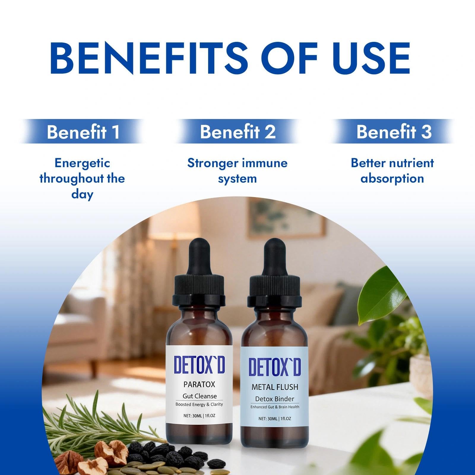 TakTuqa Detox’d Paratox Gut Cleanse & Detox - Herbal Liquid Drops with Black Walnut, Wormwood, Clove & Oregano for Digestive Balance, Energy Boost & Immune Support(1pc) - TrustMedUSA