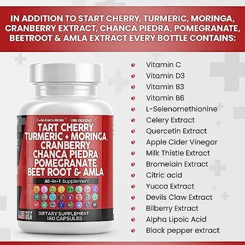 Tart Cherry Extract Capsules 20,000mg with Turmeric 8000mg Moringa - TrustMedUSA