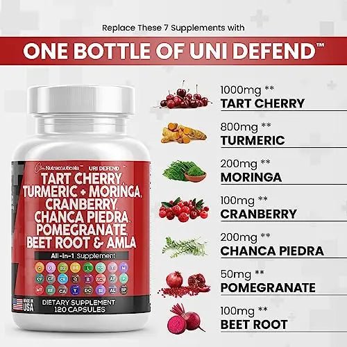 Tart Cherry Extract Capsules 20,000mg with Turmeric 8000mg Moringa - TrustMedUSA