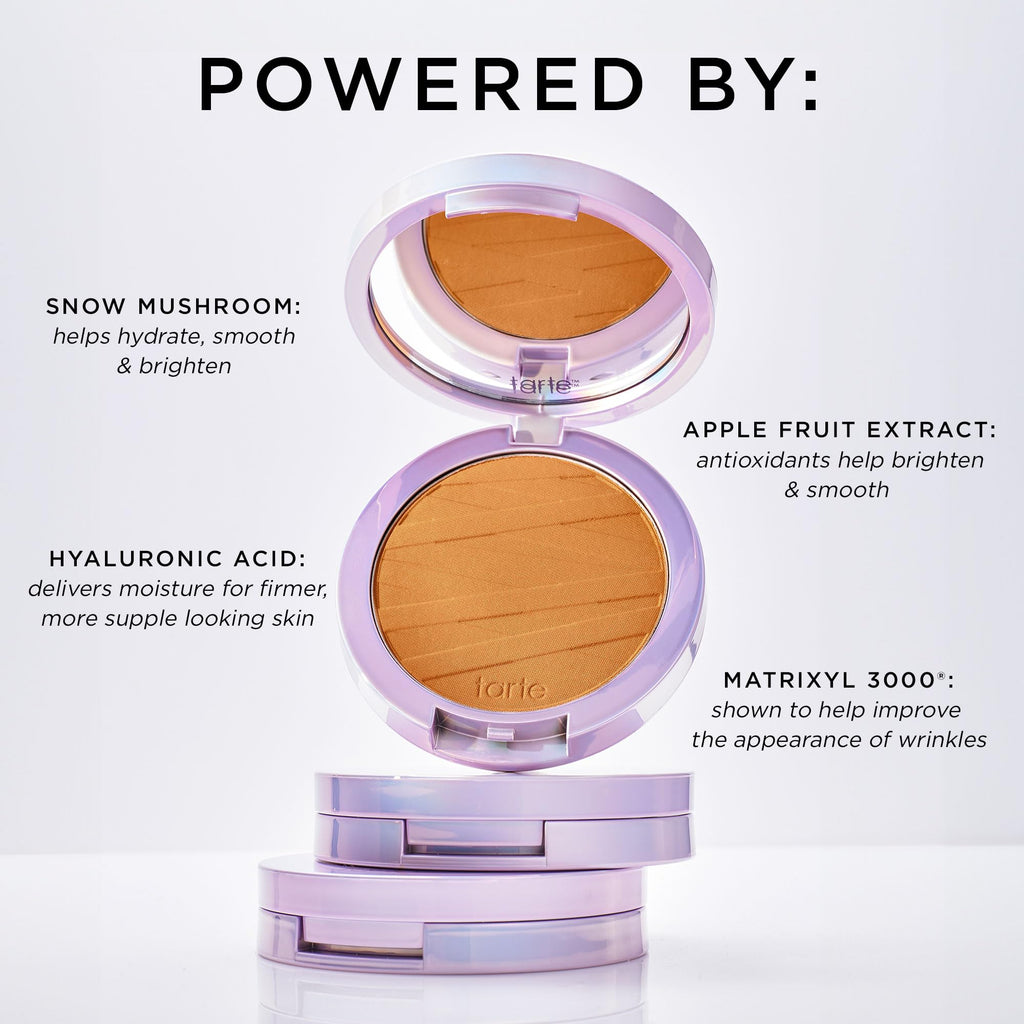 tarte face tape pressed powder – Medium-Coverage Waterproof Powder, Hyaluronic Acid & Peptides to Smooth & Set Makeup, Lightweight, Vegan & Cruelty-Free, full size, 20S light sand - TrustMedUSA