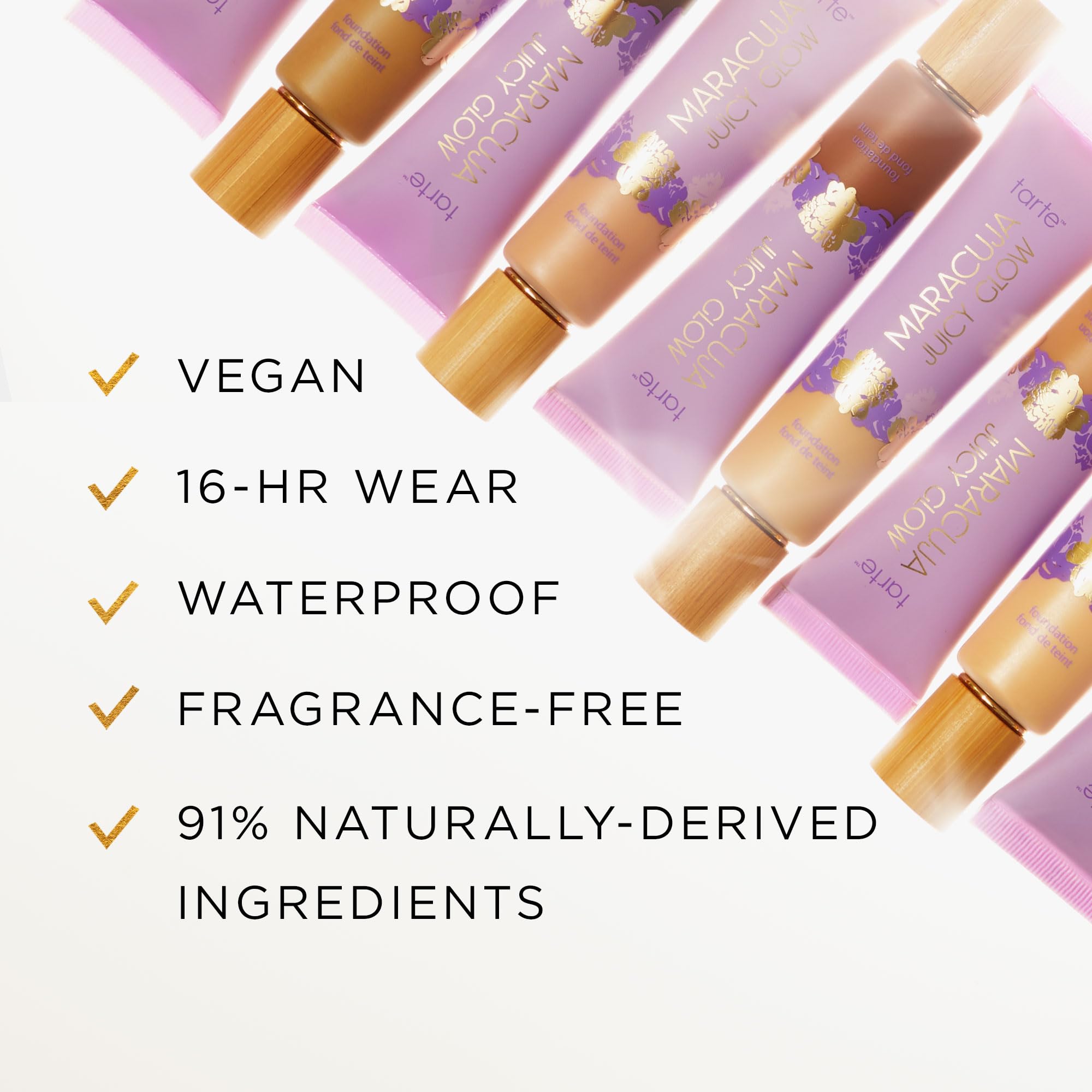 tarte maracuja juicy glow tint – Lightweight Tinted Moisturizer with Hyaluronic Acid for Radiant Skin, Buildable Medium Coverage, Waterproof, Vegan, Cruelty-Free, full size, 48N tan-deep neutral - Maple Wellness Supplements