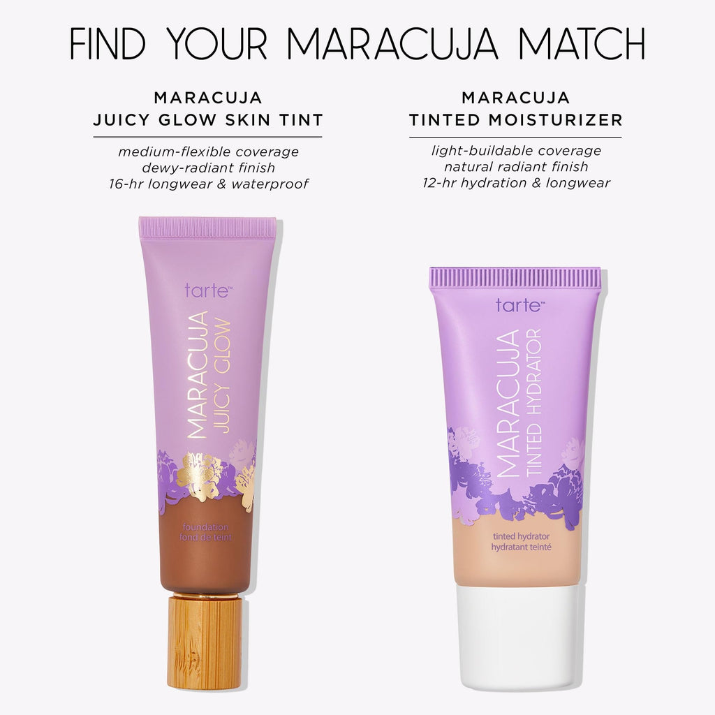 tarte maracuja juicy glow tint – Lightweight Tinted Moisturizer with Hyaluronic Acid for Radiant Skin, Buildable Medium Coverage, Waterproof, Vegan, Cruelty-Free, full size, 48N tan-deep neutral - Maple Wellness Supplements