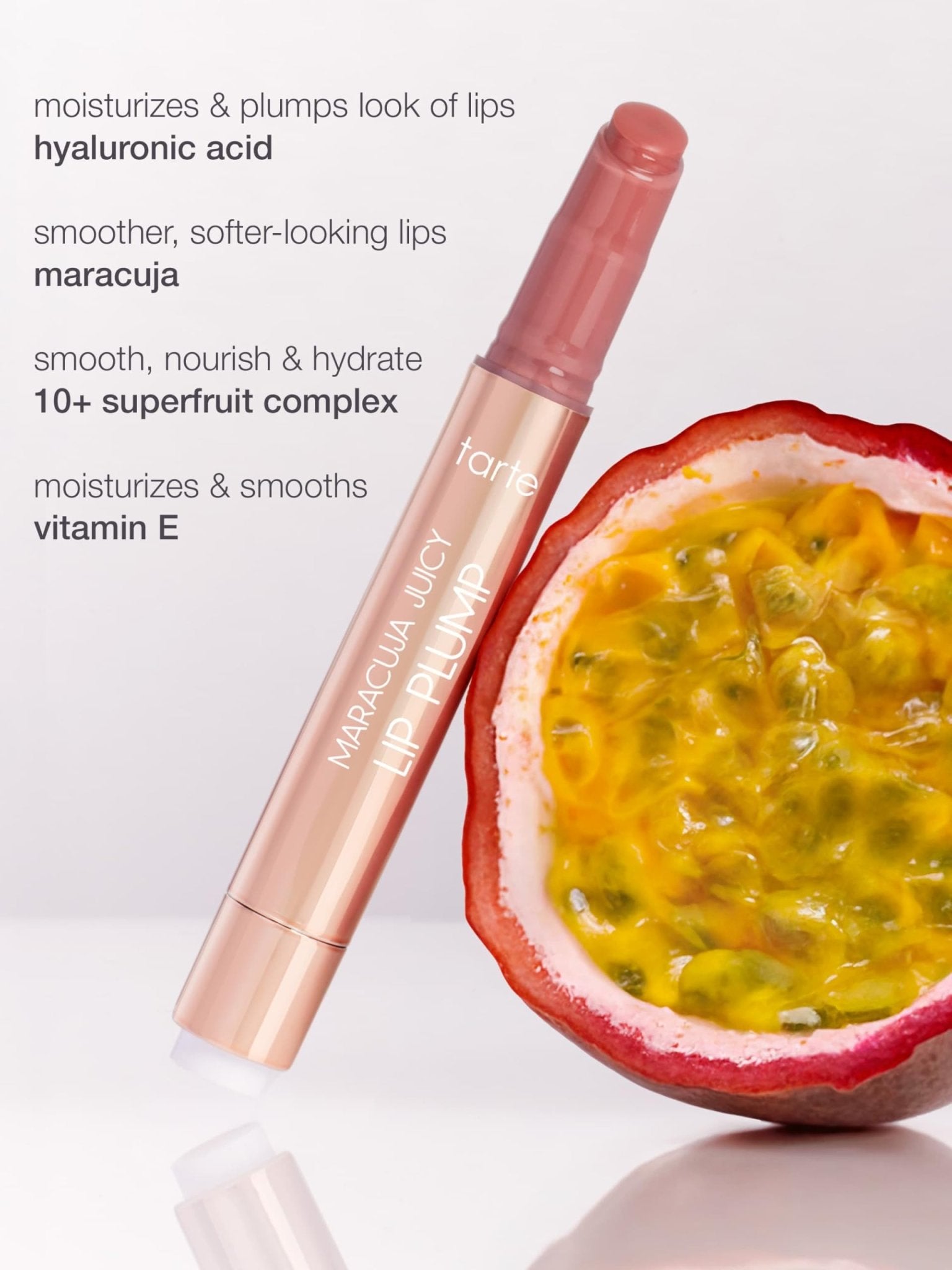 tarte maracuja juicy lip plump – Hydrating & Volumizing Lip Plumper Gloss Balm with Nourishing Hyaluronic Acid, Plumps & Moisturizes, Vegan & Cruelty-Free, full size, cherry blossom - TrustMedUSA