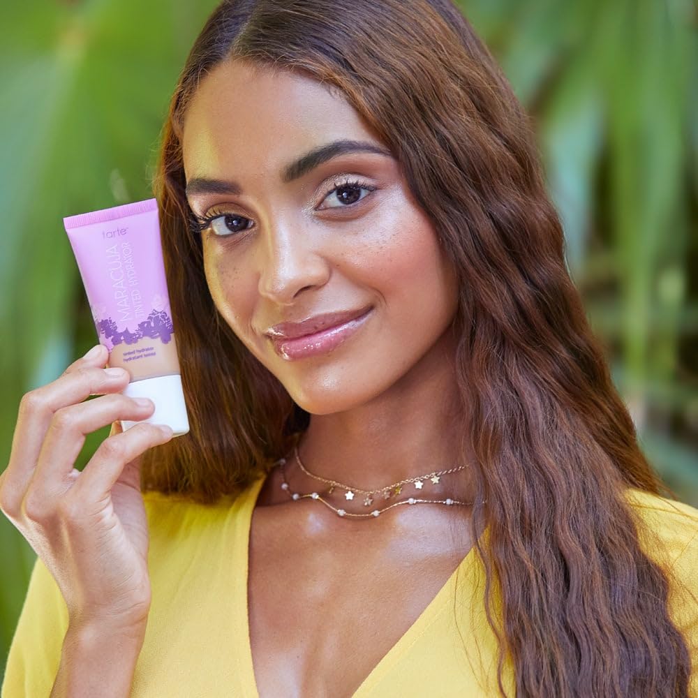 tarte maracuja tinted moisturizer – Lightweight Sheer Foundation with Buildable Longwear Coverage, Hyaluronic Acid for Hydrated Skin, Vegan & Cruelty-Free, full size, 10N fair neutral - Maple Wellness Supplements