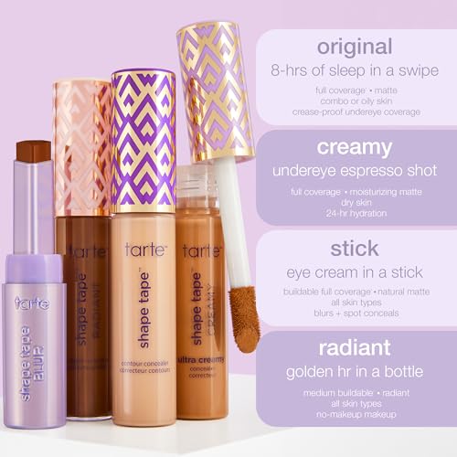 tarte Shape Tape Concealer – Full-Coverage Creaseless Soft Matte Finish, Brightening Under-Eye & Face Makeup, 16hr Longwear, Vegan & Cruelty-Free, Full Size, 16N fair-Light Neutral - TrustMedUSA