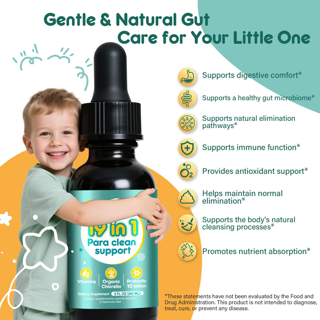 Tatavonix 19 in 1 Herbal Gut Cleanse Drops – Wormwood, Black Walnut, Chlorella 250mg, 10B Probiotics, Clove & Oregano – Liquid Detox Support for Adults & Kids, Alcohol-Free, 4oz - TrustMedUSA