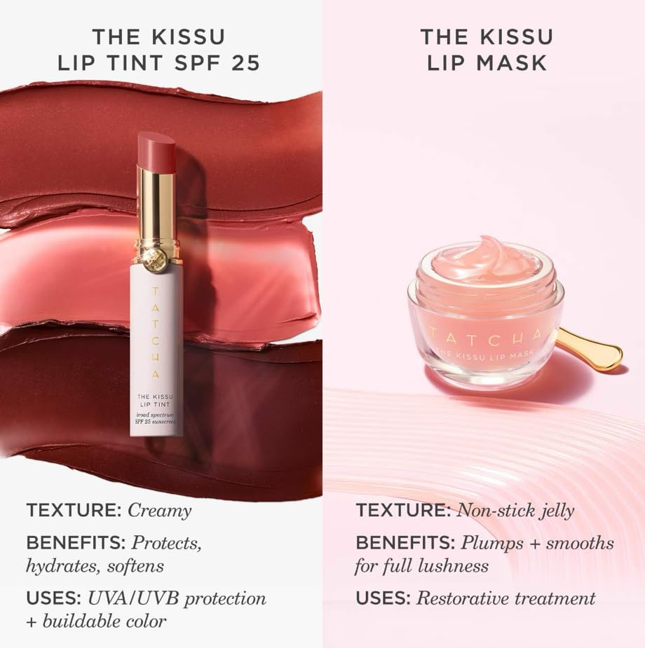 Tatcha Kissu Lip Mask | Overnight Lip Mask, Visibly Plumps and Softens for Lush Lips, 9.0 G | 0.32 oz - TrustMedUSA