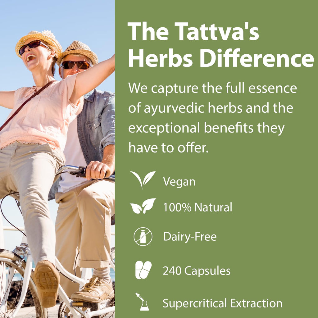 Tattva's Herbs Cardiopure Herbal Ayurvedic Supplement Vegetarian Capsules, Ashwagandha, Rauwolfia, & Arjuna Full Spectrum Co2 Extracts, Veggie Capsules, 240 Count, 25 Years of Premium Service - TrustMedUSA