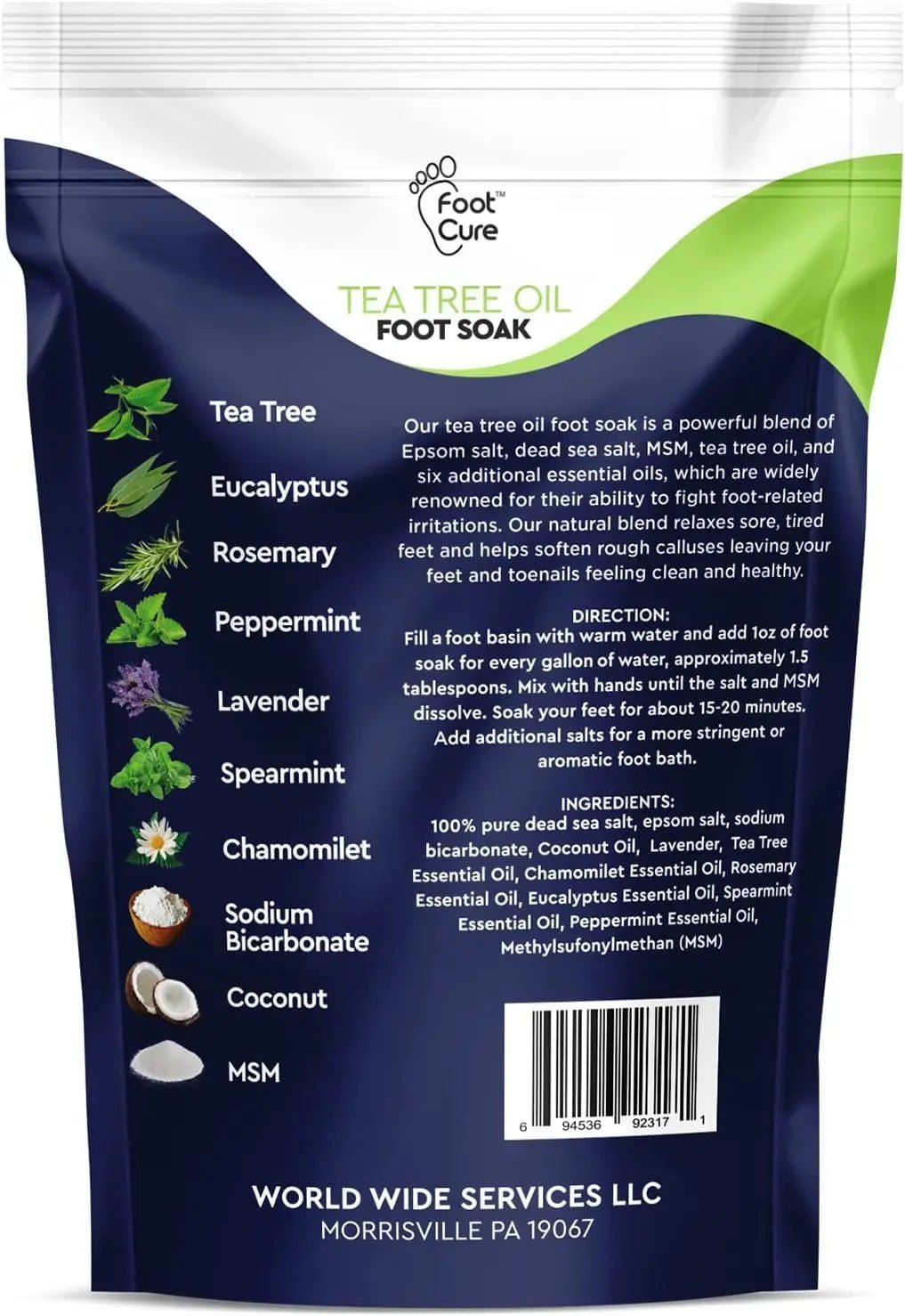 Tea Tree Oil & Citrus Detox Foot Soak with Epsom Salts - All Natural Salts for Post Workout - TrustMedUSA
