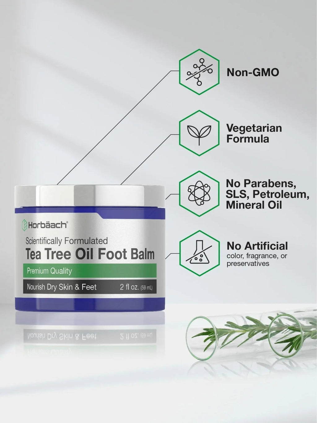 Tea Tree Oil Foot Balm | 2 oz | Moisturizes and Nourishes Dry Skin & Feet | Scientifically - TrustMedUSA