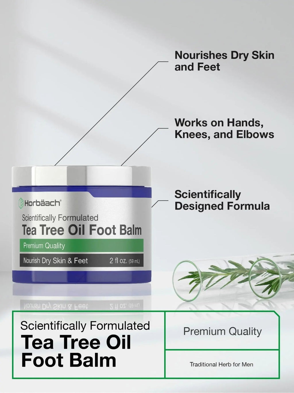 Tea Tree Oil Foot Balm | 2 oz | Moisturizes and Nourishes Dry Skin & Feet | Scientifically - TrustMedUSA