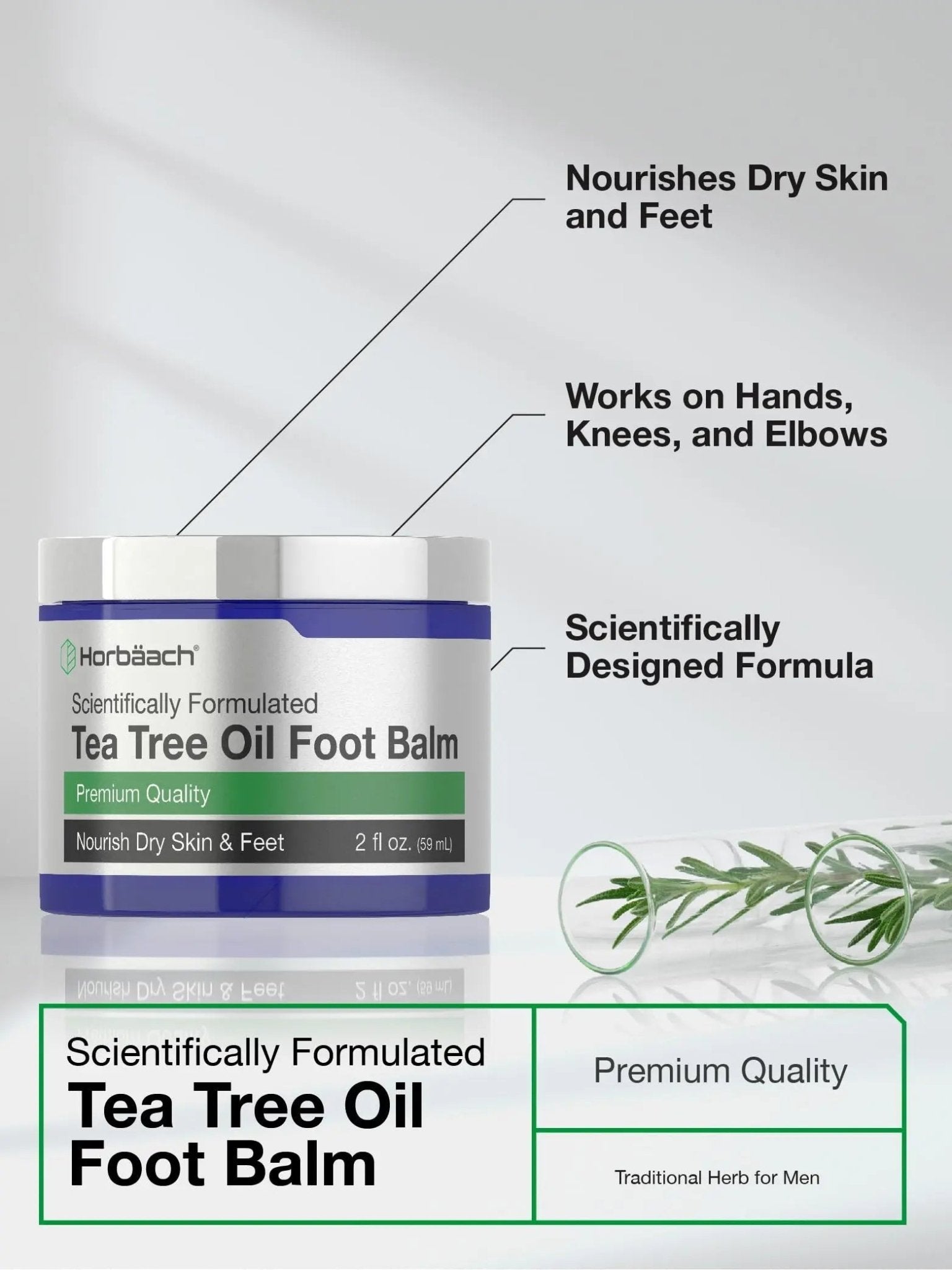 Tea Tree Oil Foot Balm | 2 oz | Moisturizes and Nourishes Dry Skin & Feet | Scientifically - TrustMedUSA