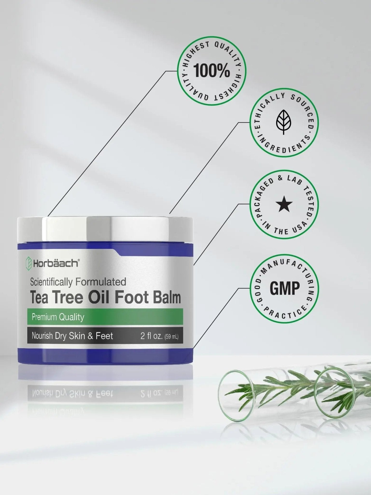 Tea Tree Oil Foot Balm | 2 oz | Moisturizes and Nourishes Dry Skin & Feet | Scientifically - TrustMedUSA