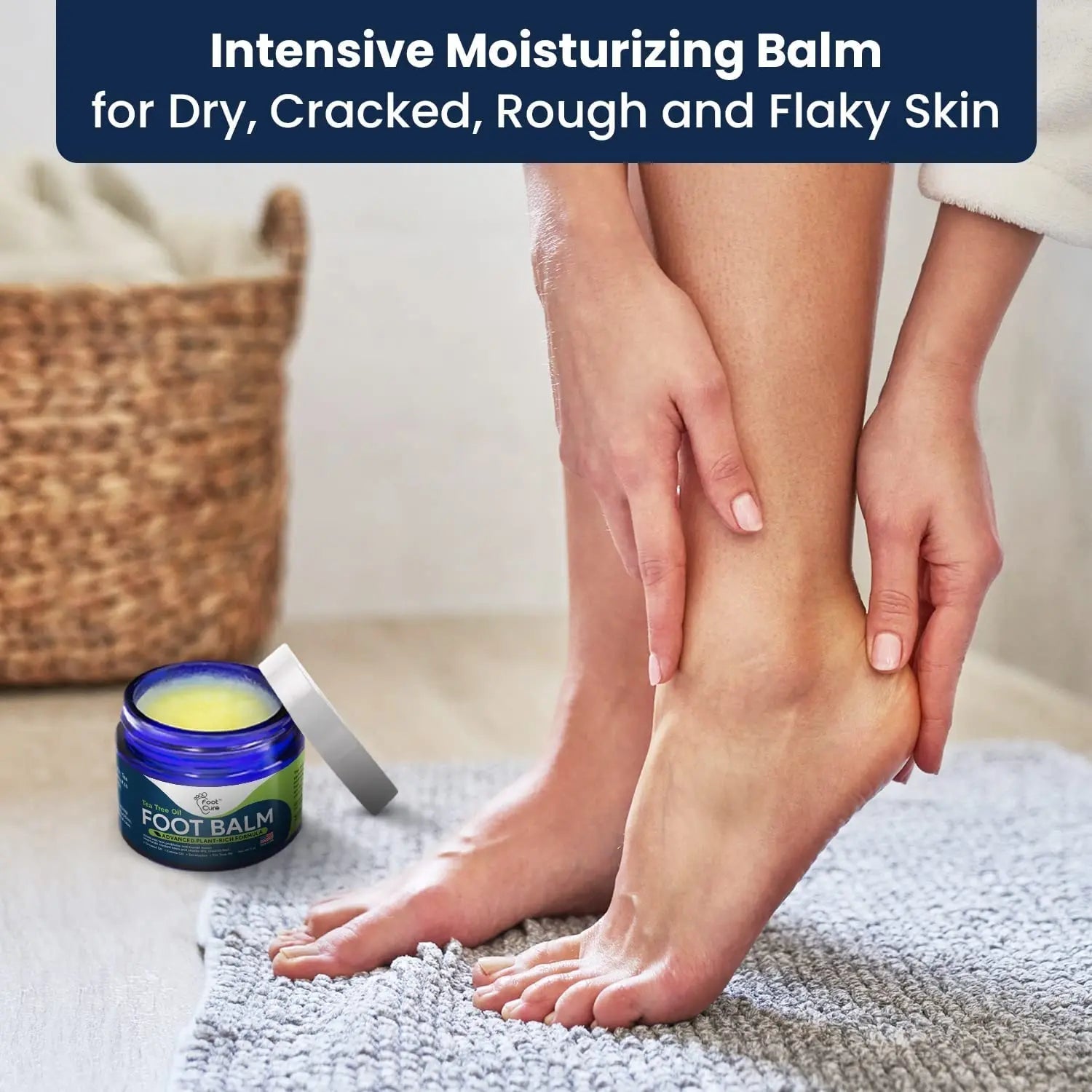 Tea Tree Oil Foot Balm/ Moisturizer For Dry Cracked Feet - Instantly Hydrates & Soothes - TrustMedUSA