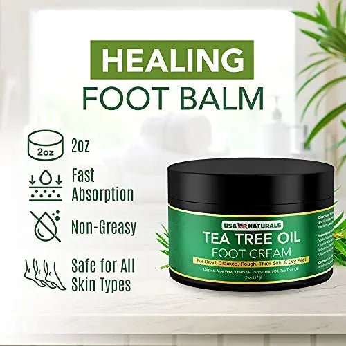 Tea Tree Oil Foot Cream For Dry Cracked Heels Repair - Natural Foot Cream For Dry Cracke - TrustMedUSA