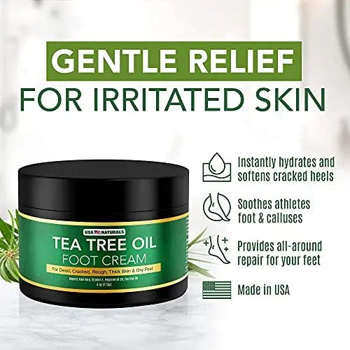 Tea Tree Oil Foot Cream For Dry Cracked Heels Repair - Natural Foot Cream For Dry Cracke - TrustMedUSA
