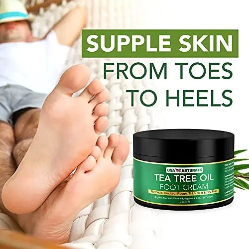 Tea Tree Oil Foot Cream For Dry Cracked Heels Repair - Natural Foot Cream For Dry Cracke - TrustMedUSA