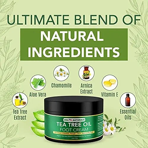 Tea Tree Oil Foot Cream For Dry Cracked Heels Repair - Natural Foot Cream For Dry Cracke - TrustMedUSA