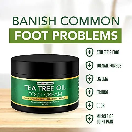 Tea Tree Oil Foot Cream For Dry Cracked Heels Repair - Natural Foot Cream For Dry Cracke - TrustMedUSA
