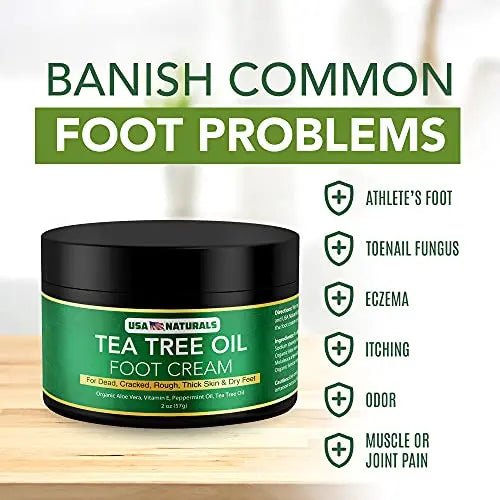 Tea Tree Oil Foot Cream For Dry Cracked Heels Repair - Natural Foot Cream For Dry Cracke - TrustMedUSA