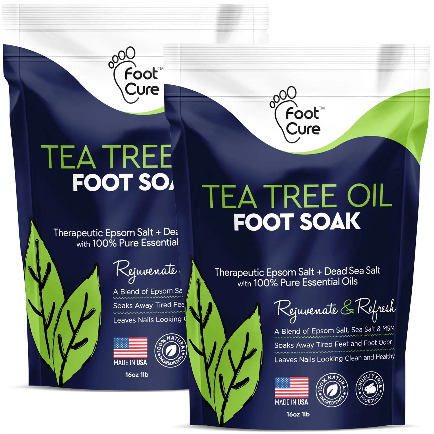 Tea Tree Oil Foot Soak with Epsom Salt - Best Toenail Fungus Treatment, Athletes - TrustMedUSA