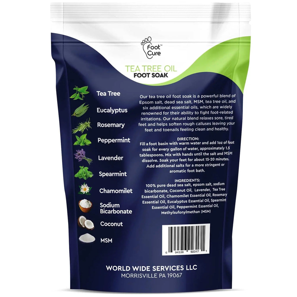 Tea Tree Oil Foot Soak with Epsom Salt - Best Toenail Fungus Treatment, Athletes - TrustMedUSA