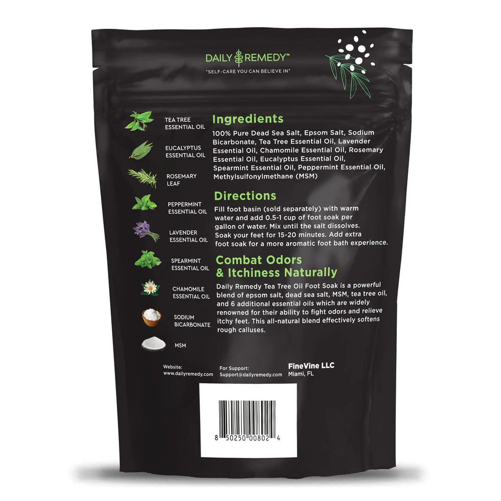 Tea Tree Oil Foot Soak with Epsom Salt - Made in USA - for Toenail Athletes Foot - TrustMedUSA