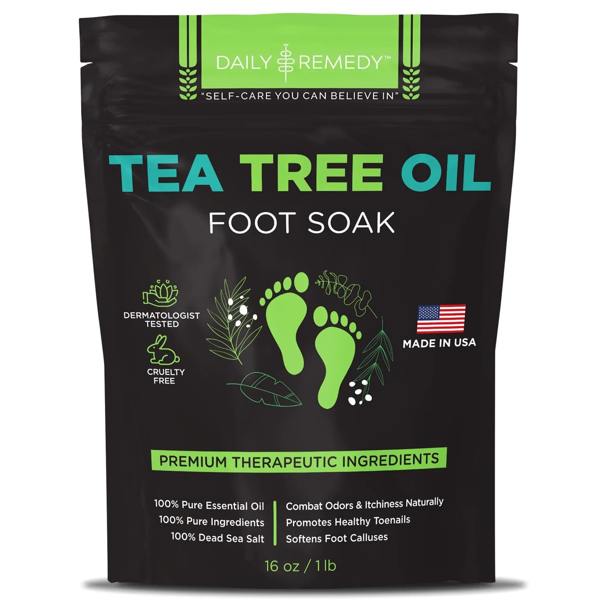 Tea Tree Oil Foot Soak with Epsom Salt - Made in USA - for Toenail Athletes Foot - TrustMedUSA