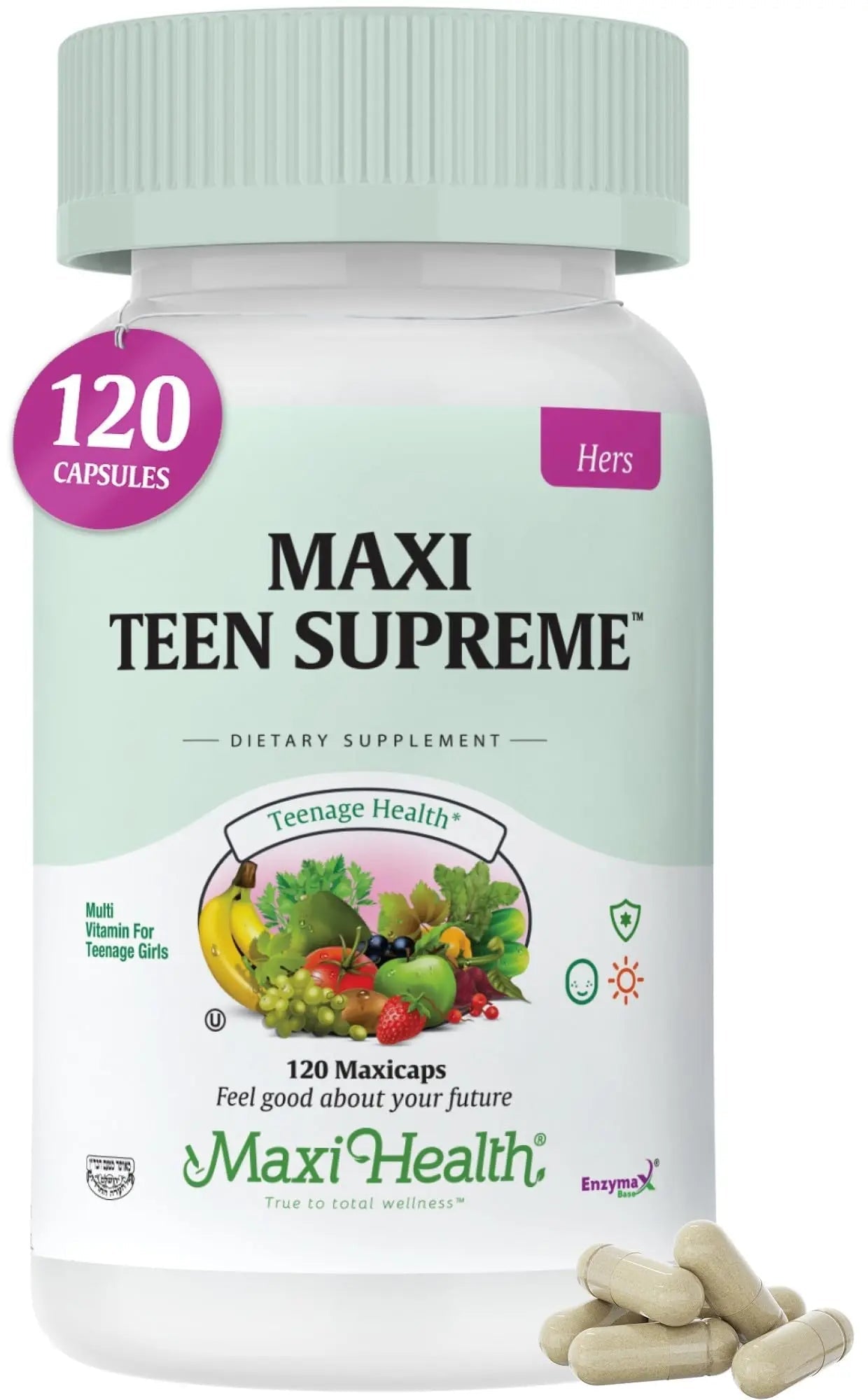 Teen Vitamins for Girls 12-17 - Teen Multivitamin D3, Iron, Calcium, Biotin, Zinc, Digestive Enzymes – Teenager Girl Multi Vitamins - TrustMedUSA