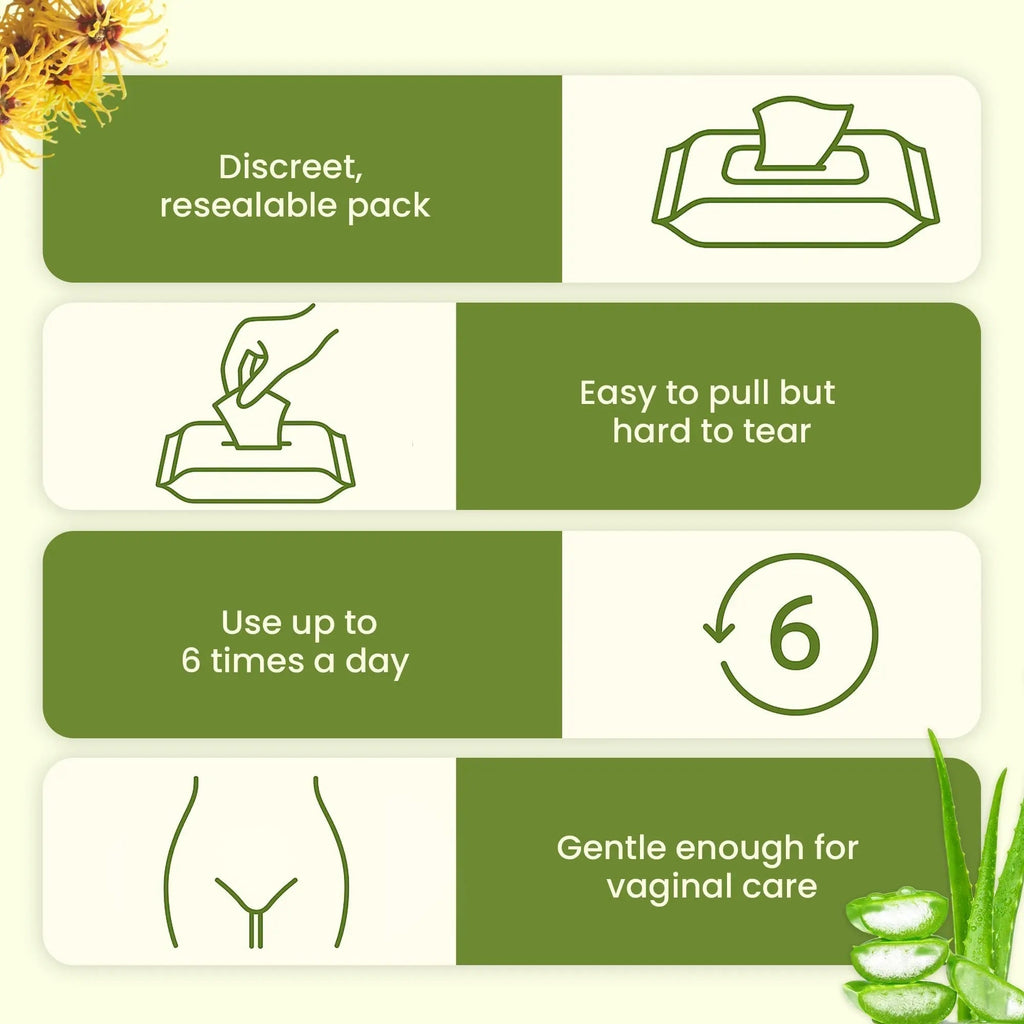 Tender Touch Hemorrhoid Wipes with Witch Hazel and Aloe, Flushable Medicated Wipes for Hemorrhoid and Vaginal Relief - Postpartum-Safe, Fragrance-free, Travel Size, 1 Pack, 48-ct. - TrustMedUSA